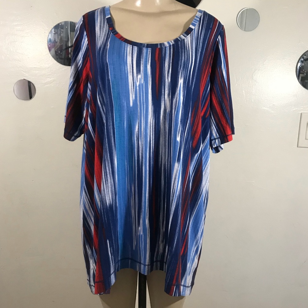 Cynthia Rowley tunic 1X NWT red white and blue
